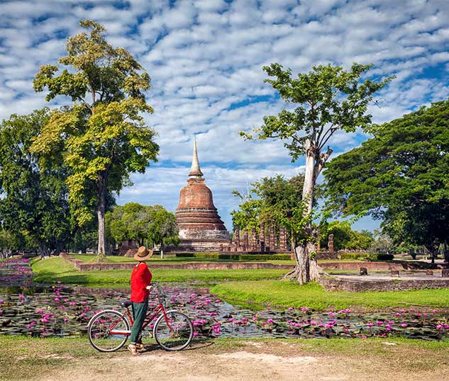 Ancient Sukhothai Historical Park visiting Sukhothai historical park on a Tucan Travel tour