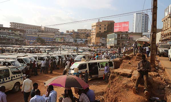 The cost of transport in Uganda a group of taxis in uganda town center