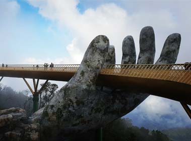The Hands holding the Golden Bridge in the Ba Na Hills
