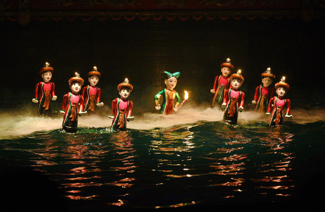 A traditional Vietnamese water puppet show Watch a traditional water puppet show in one of Hanoi's dedicated stadiums
