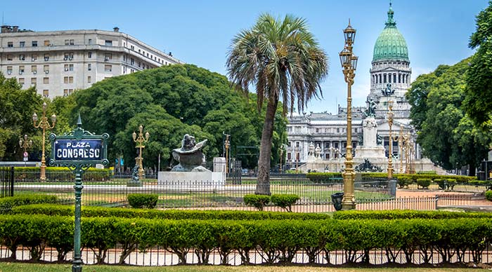 Buenos Aires, Argentina famous plaza in buenos aires near the international airport