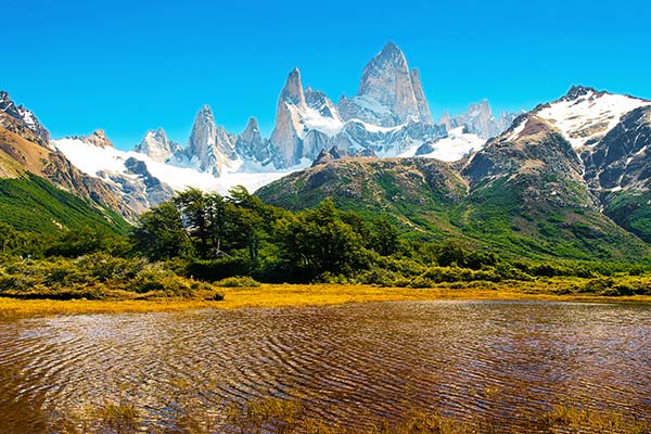 Geography and Landscape of Argentina rugged mountains and lake in patagonia argentina