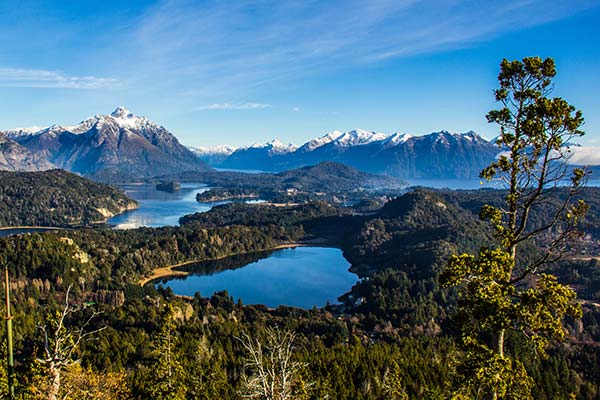 Nahuel Huapi National Park, Argentina mountains and green jungles surrounding lakes in Nahuel huapi national park in argentina