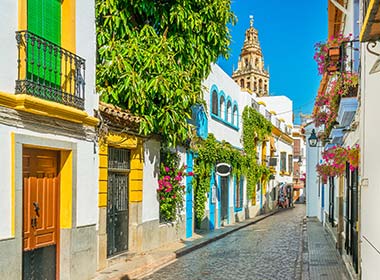 colourful houses and cobbled streets in cordoba argentina