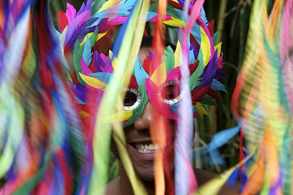 colourful headdress and costume for the carnival in argentina