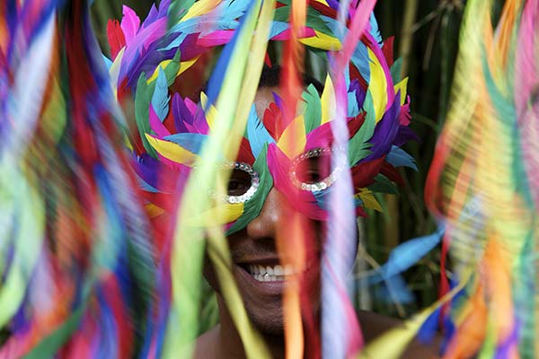 Carnival, Argentina colourful headdress and costume for the carnival in argentina