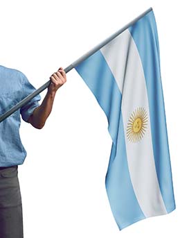 man holding argentinian flag for independence day in argentina
