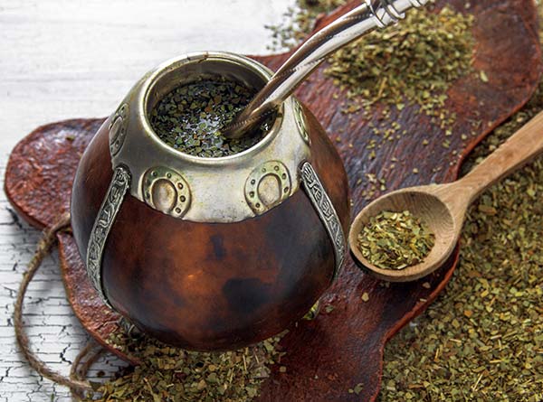 a popular traditional drink in Argentina yerba mate