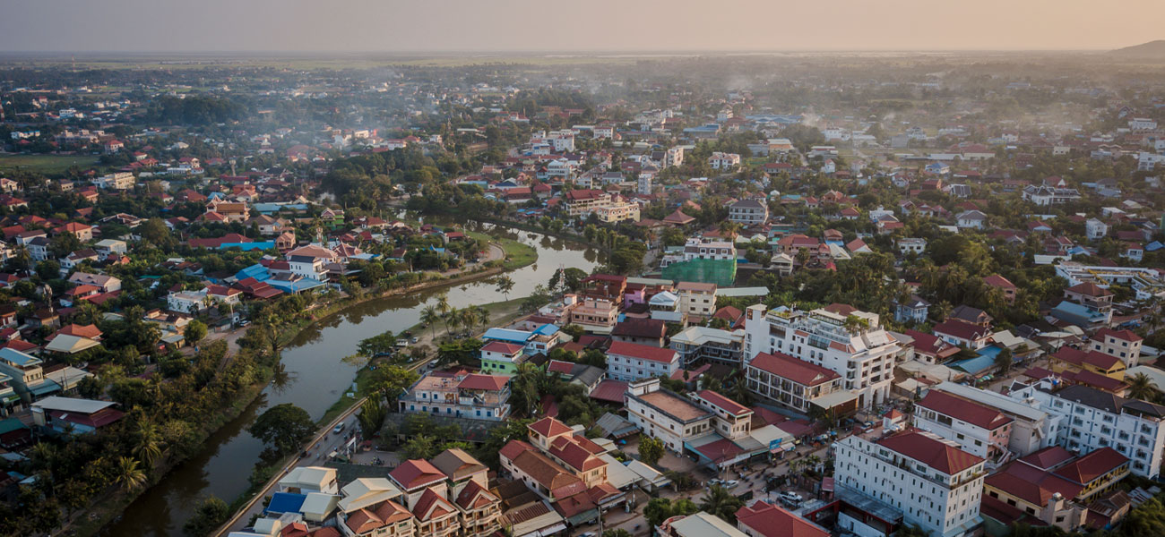 The city of Siem Reap as seen from above