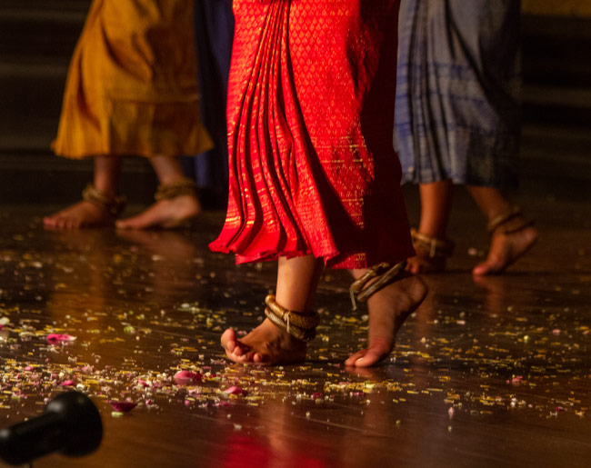 Traditional Cambodian Apsara dancers Observe an ancient Cambodian art in the form of an Apsara dance display