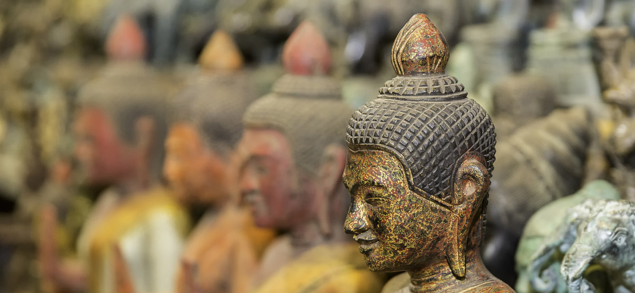 Buddha statues in Siem Reap's Old Market Browse the Old Market for authentic Cambodian artefacts