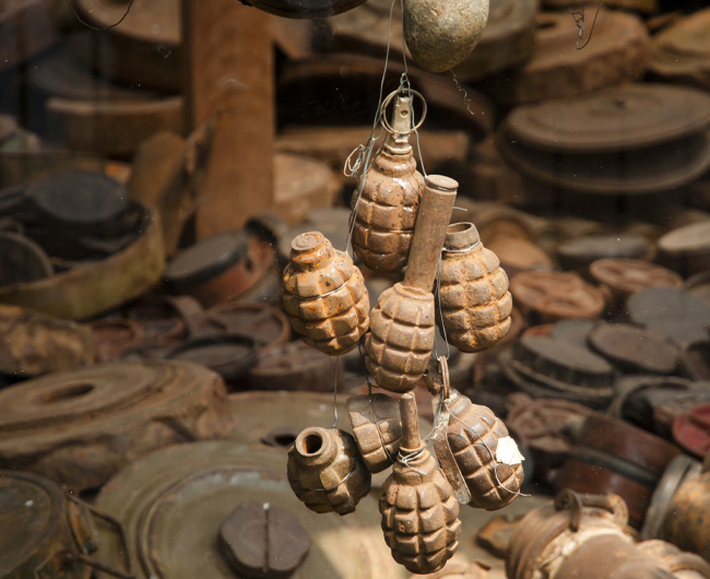 A display at the Cambodian Landmine Museum Learn about the modern plight facing this formerly war torn nation