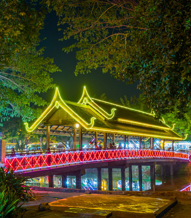 Bridge to Wat Bo Discover Wat Bo on the eastern side of Siem Reap River