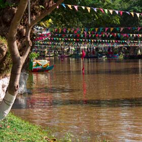 Water festival decorations at Siem Reap decorations are set up for the water festival at siem reap in cambodia