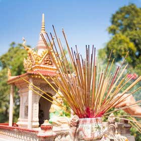 khmer festival is celebrated with a celebration of aroma sticks