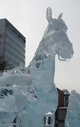 Sapporo Snow Festival, Japan ice sculpture of a horse for best time to visit japan during sapporo snow festival japan