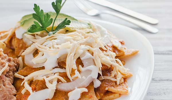 Chilaquiles popular dish in Mexico is chilaquiles