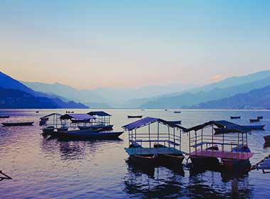 Phewa Lake in the beautiful location in the heart of Nepal 