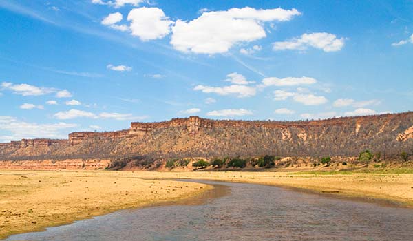 Gonarezhou National Park, Zimbabwe red sandstone cliffs in gonarezhou national park in zimbabwe