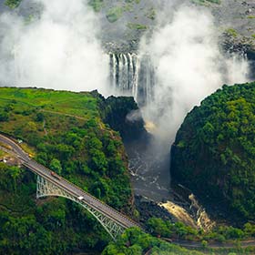Best time to visit Victoria Falls view of victoria falls and bridge in zimbabwe