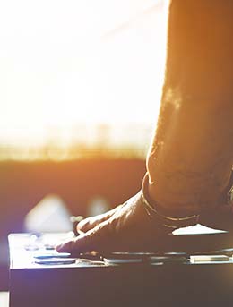 Shoko Festival man djing at a concert for the shoko festival in zimbabwe
