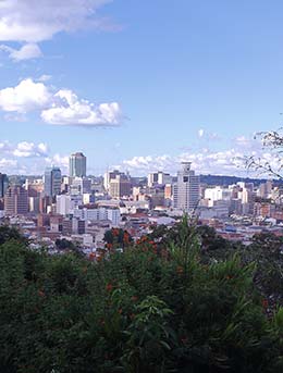 Victorial Falls Carnival view looking over to the city skyscrape of harare the capital city of zimbabwe