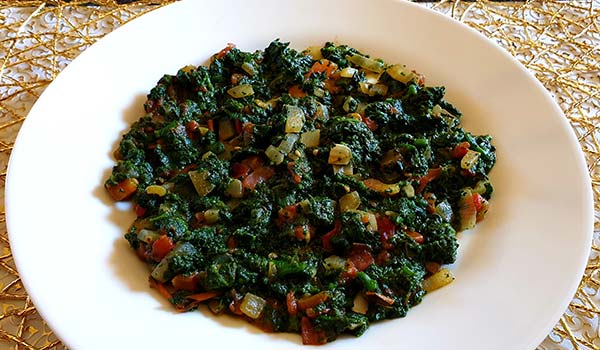vegetarian food spinach dish in zimbabwe