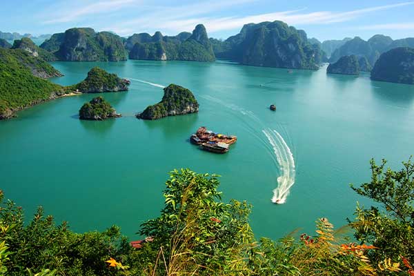 Halong Bay in Vietnam A view of Halong Bay in Vietnam
