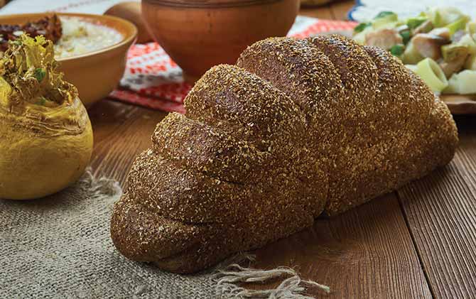 Rupjmaize, traditional dark bread , Latvian cuisine best food in eastern europe is rupjmaize rye bread in riga latvia