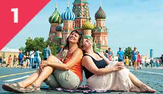 tips for solo female travellers to europe sat in front of the red square moscow russia 