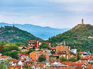 view of countryside and town of plovdiv bulgaria in best places to visit in eastern europe