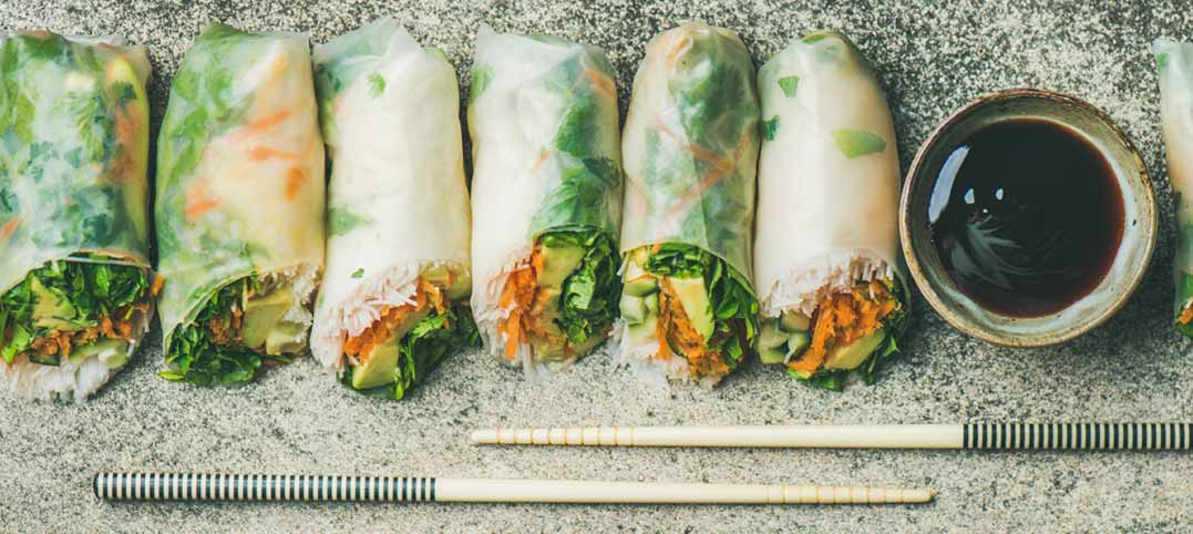tastey food holiday trip experience spring rolls filled with vegetarian goodness