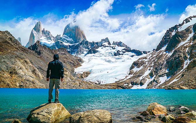 Monte Fitz Roy (also known as Cerro Chaltén, Cerro Fitz Roy, or simply Mount Fitz Roy) is a mountain in Patagonia, on the border between Argentina and Chile. It is located near the town of El Chaltén