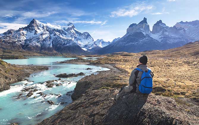 Image of the view of the mountains in Torres del Paine Paine National Park
