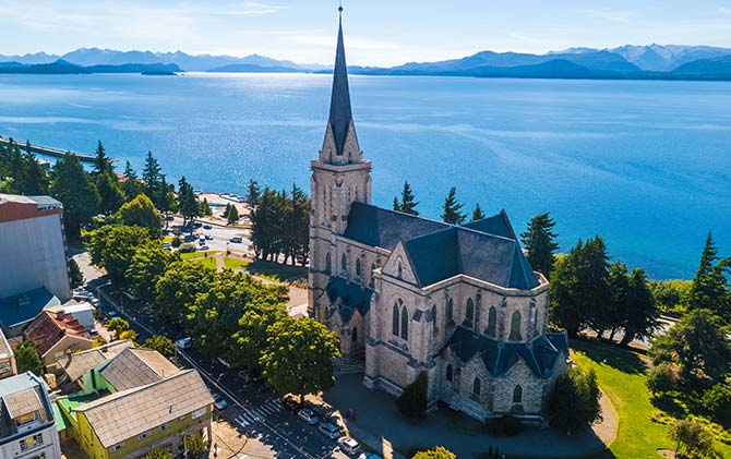 Church in the city of Bariloche, argentina, religion in south america, 