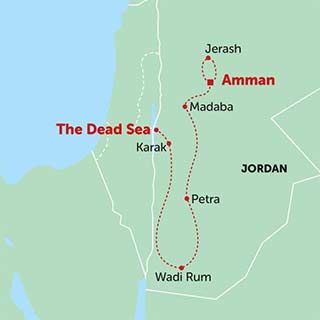 Explore the culture and history of Jordan and on an adventure holiday trip involving amazing Jordaninan tasty food