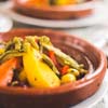 Taste moroccan vegetable tajine - potato, beans, peas and spices whilst on a holiday tour