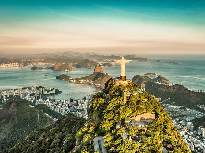 christ the redeemer statue atop of mount corcovado in rio de janeiro brazil south america