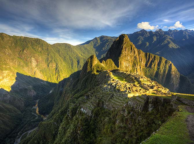 Hiking the Inca Trail to visit Machu Picchu in Peru on a group tour