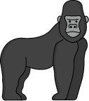 silver back mountain gorilla icon for our hiking trip in uganda to see the amazing wildlife