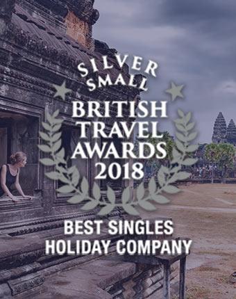 Tucan Travel winning silver at the British Travel Awards 2018 for best singles or solo holiday company - Single-tourst-discovering-ancient tourist destination of Angkor Wat in Cambodia - one of our favourite destinations in Asia