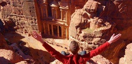 solo backpackers looking for an amazing journey around the world on a trip of a lifetime to Petra, Jordan