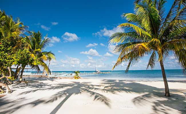 View of paradisiac beach in Caye Caulker choose your date, choose when to travel, flexible