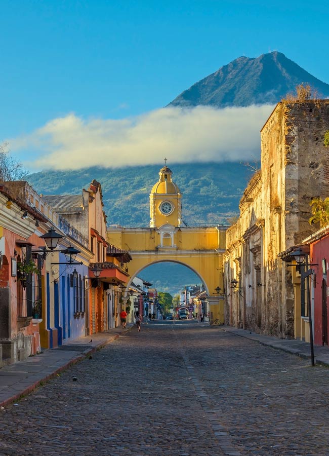 Walk through Antigua's beautiful streets to discover iconic sights such as the Arco de Santa Catalina