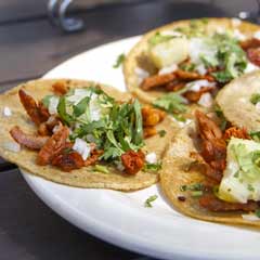 Tacos al pstor are a tastey dish and one not to be missed when visiting mexico city on holiday