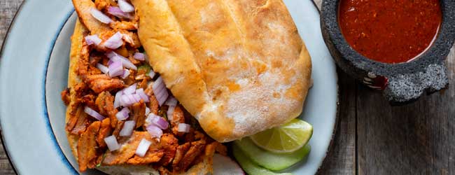 mexican pork sandwich also known as torta al pastor is an exceptional meal to have around lunch