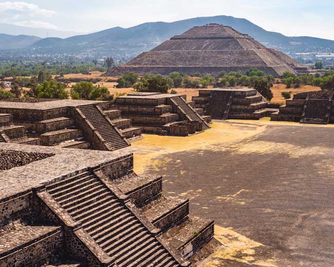 Teotihuacan ne of the new wonders of the world and also most popular historic ruins of the aztecs, Teotihuacan is a great day excursion out with your holiday group tour and definitely a high rank bucket-lsit destination