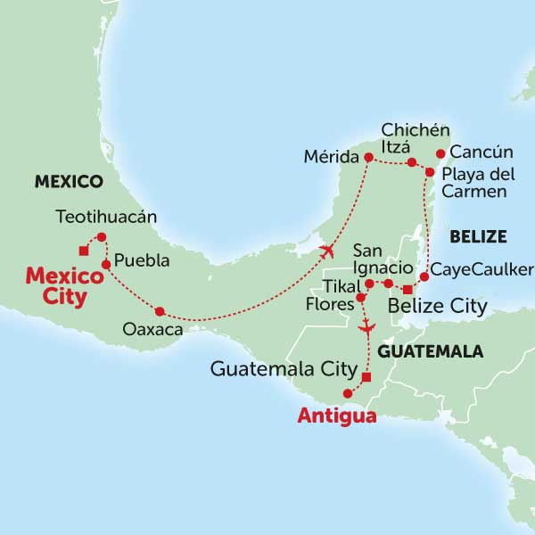 Mexico, Belize, Guatemala hollidays for people wanting to travel in central america countries