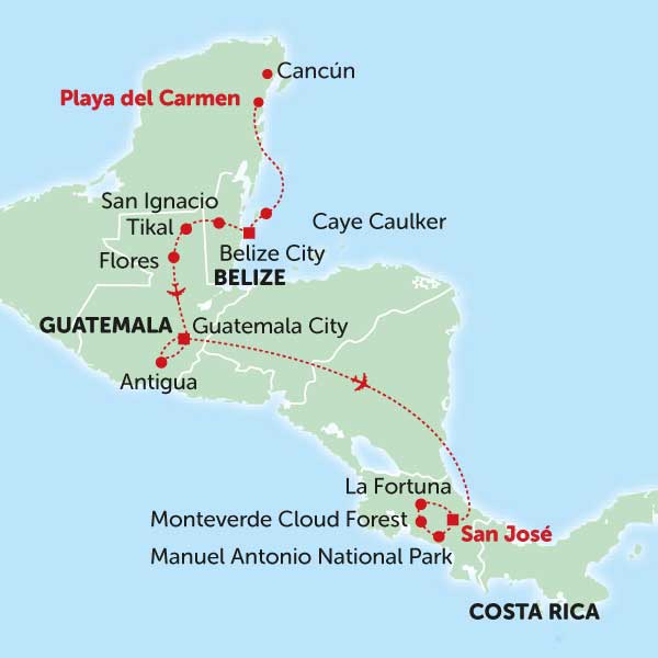 MEXICO BEACH TO COSTA RICA JUNGLE HOLIDAY TOUR IS A TRIP WORTHWHILE AND PACKED FULL  VARIETY OF TRAVE; EXPERIENCES AND A GREAT VACATION