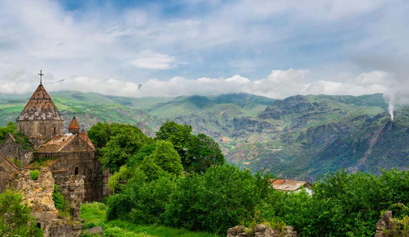 Beautiful view of the monastery Sanahin and mountains, Armenia Beautiful view of the monastery Sanahin and mountains, Armenia